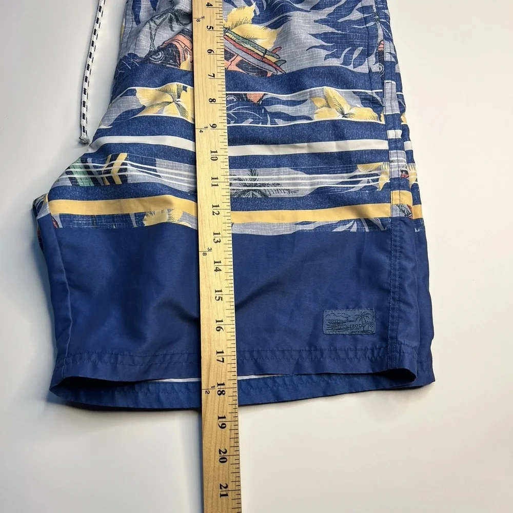 Izod Saltwater Men‎ L Swim Trunks Board Shorts Blue Resort Beach Travel Pool